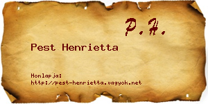 Pest Henrietta névjegykártya